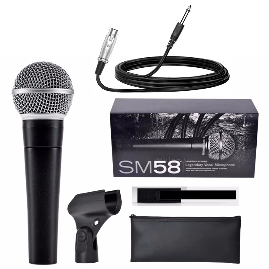Shure Mic Sm58 - ميكروفون كاريوكي ديناميكي احترافي سلكي للكمبيوتر