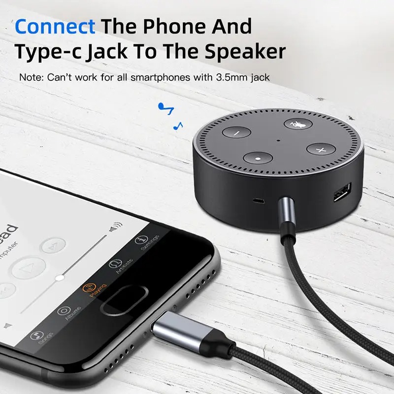 2 متر جودة عالية USB نوع C إلى - مراجعة Cable Extension 3.5 وسعره