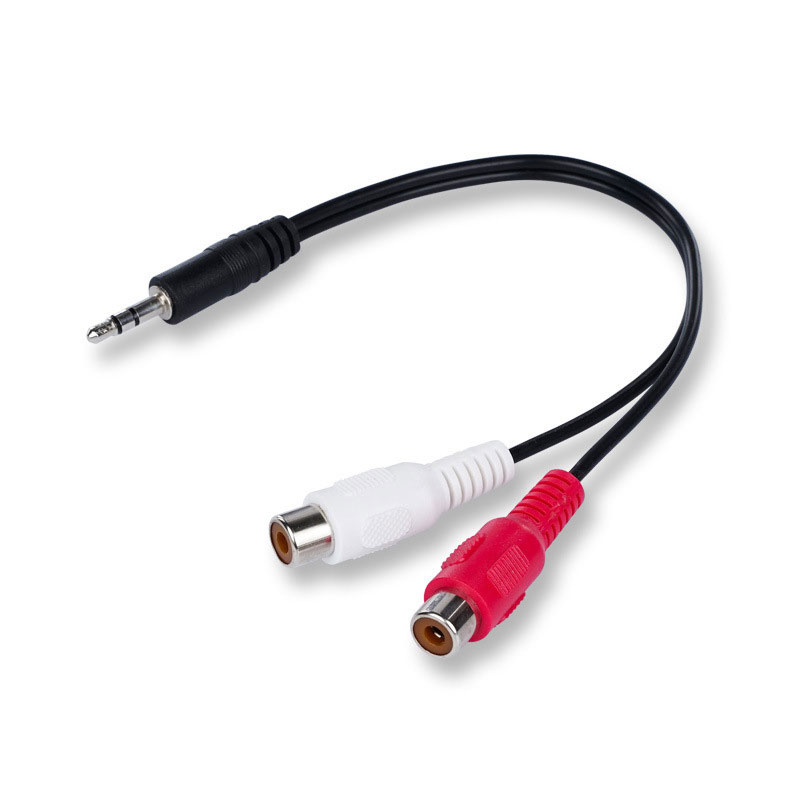 كابل محول ذكر 3.5 إلى 2RCA 2AV - مراجعة Earphone Splitter Jack وسعره