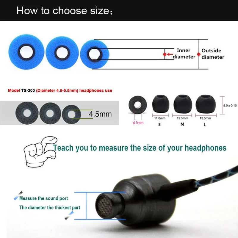 10 أزواج من وسادات الأذن المصن - مراجعة Earphone Foam Tip وسعره